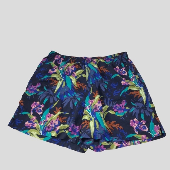 Columbia blue floral shorts with elastic drawstring size 1X - Picture 1 of 6